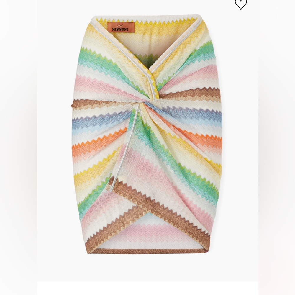 Missoni Zigzag Knit Twist Skirt in Pastel Multi